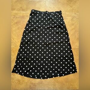 Old Navy Black & White Flowy Midi Skirt | Size L Tall